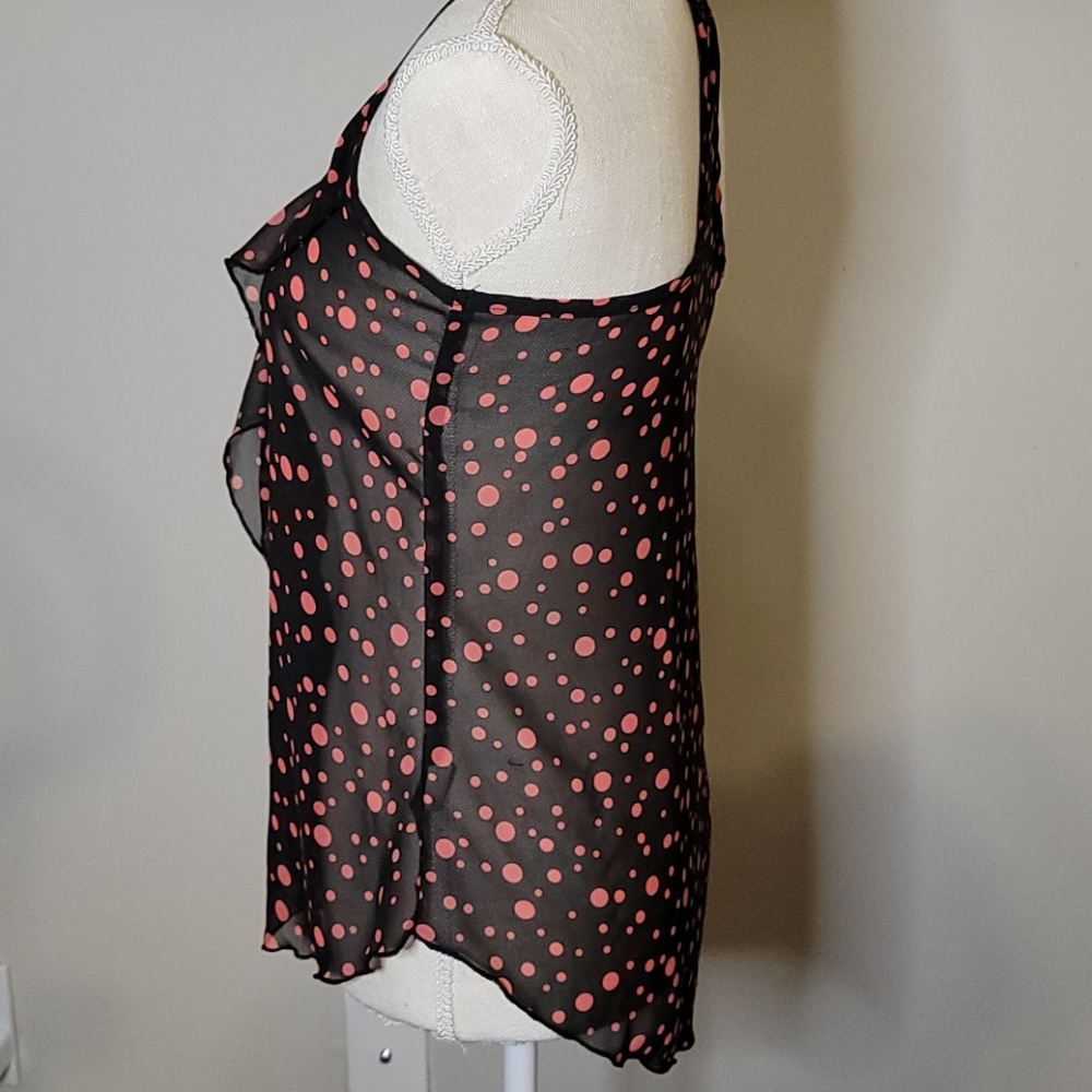 Teenbell Black and Coral Polka Dot Tank Size Small - Picture 2 of 4